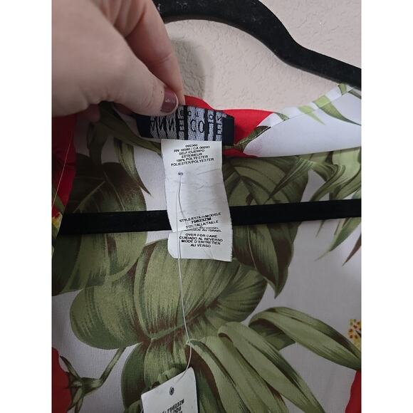 NWT Anne Cole White Floral Print Beach Summer Cover-Up Swimwear Womans Sz Small - Picture 5 of 6